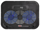 Подставка для ноутбука Buro BU-LCP140-B214H 14"338x255x22мм 1xUSB 2x 140ммFAN 480г металлическая сетка/пластик черный