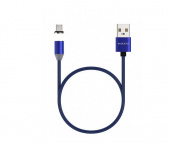 MAXVI MCm-01M синий, USB-A - microUSB, 2A, магнитный разъем, LED