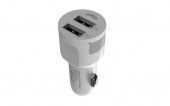 MAXVI CCM-212 Plus M white 2.1A, 2 USB, цвет: белый, подсветка: синяя