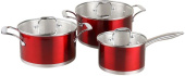 POMIDORO POMI D'ORO PSS-640027 Prezioso Набор кастрюль 20см, 24см и соусник 16см с крышками