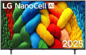 Телевизор LED 43" LG 43NANO81A6A.ARUG черный 4K UHD Smart TV безрамочный