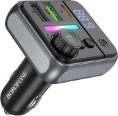 BOROFONE (6941991115257) BC50 FM-трансмиттер+АЗУ 2USB+1Type-C PD20W+QC3.0 , Black