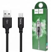 HOCO X14 Дата-кабель USB - microUSB 2.1A 1M круглый черный
