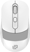 OKLICK Мышь 310MW, оптическая, беспроводная, USB, белый и синий [1869094]