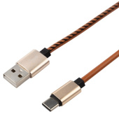 REXANT (18-1897) Кабель USB-Type-C/2A/leather/brown/1m/REXANT