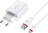 BOROFONE (6931474702470) B21Am White СЗУ 1USB 3.0A QC3.0 быстрая зарядка