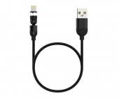 MAXVI MCm-02L черный , USB-A - Lightning, 2A, магнитный разъем, LED