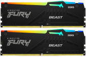 Память DDR5 2x32Gb 5600MHz Kingston KF556C40BBAK2-64 Fury Beast Black RGB RTL Gaming PC5-44800 CL40 DIMM 288-pin 1.25В dual rank с радиатором Ret