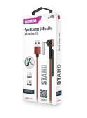 OLMIO "STAND" Дата-кабель USB - microUSB 2.1A 1.2М круглый красный (39504)