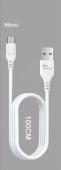 AKSBERRY Дата-кабель USB AKSBERRY X153 для MICROUSB 2.4A (белый)