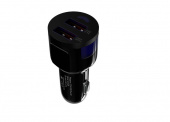 MAXVI CCM-212 Plus M black 2.1A, 2 USB, цвет: черный, подсветка: синяя