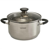 WEBBER BE-374/2 Кастрюля из нерж стали со стеклянной крышкой (d=22; 4,7 л) (4)