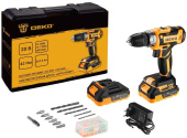 DEKO GCD20DU PRO в кейсе + набор 63 инструмента для дома, 20В, 2х2.0Ач 083-1040
