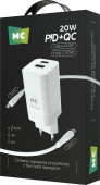 MORE CHOICE (4620202555793) NC85a 1USB+1Type-C 3.0A PD 20W+QC3.0 Type-C Type-C White