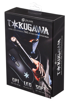 Мышь Оклик 704G TOKUGAWA черный оптическая (1600dpi) USB (4but)