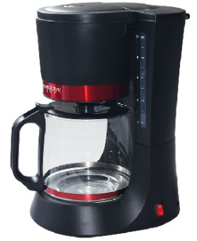 Кофеварка DELTA LUX DL-8152 черная с красным