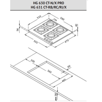 Газовая варочная панель KORTING HG 631 CTRI