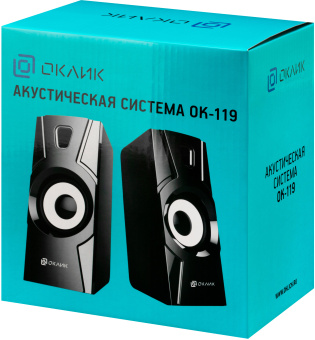 Колонки Оклик OK-119 2.0 черный 4Вт