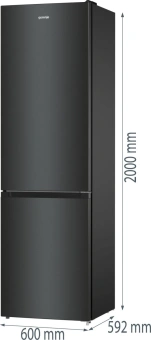Холодильник Gorenje NRK6202EBXL4  черный мат.
