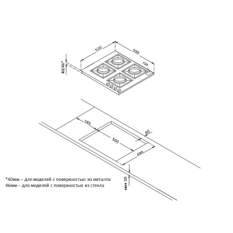 Газовая варочная панель Korting HGG 6722 CTN