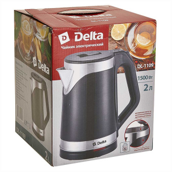 Чайник электрический Delta DL-1109 2л 1500Вт черный
