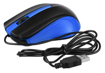 Мышь Acer OMW011 черный/синий оптическая (1200dpi) USB (3but)
