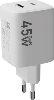 DEFENDER (83245) UPA-145 45W, USB A+C, белый